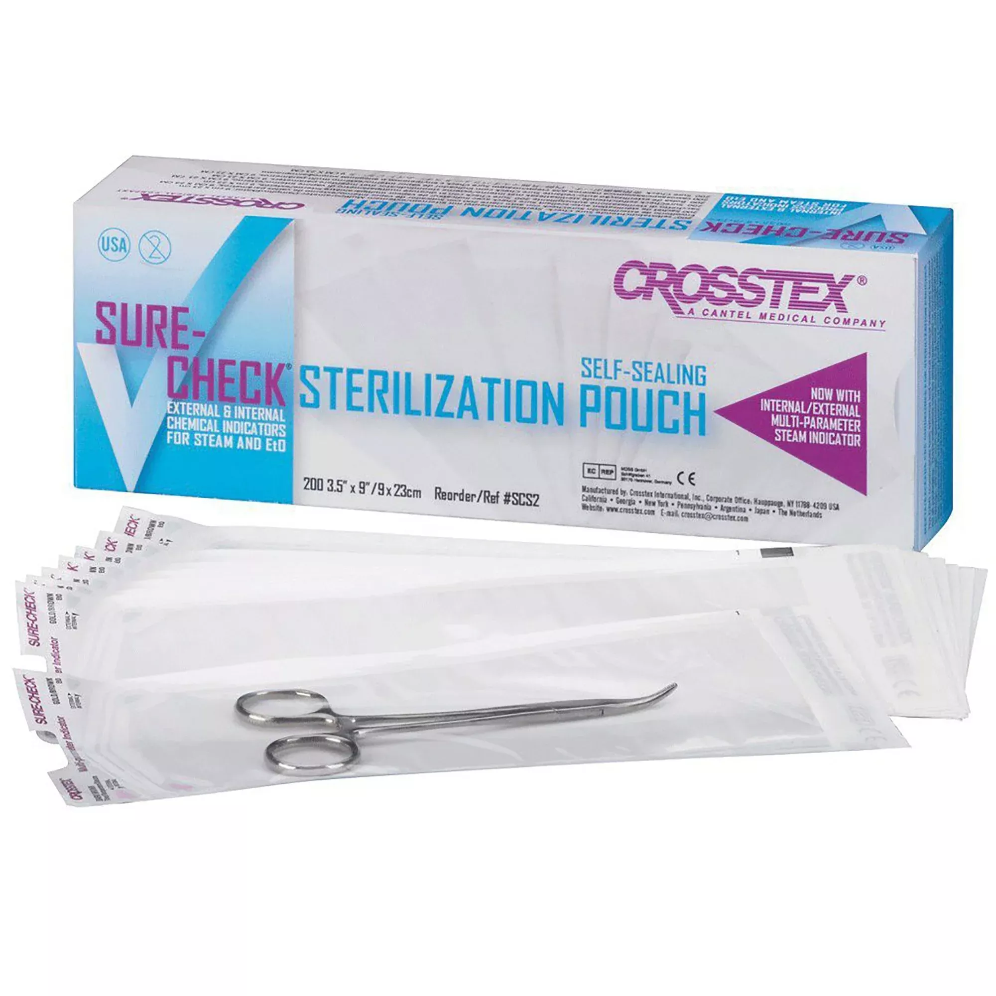 Sure-Check Sterilization Pouch, 3½ x 9 Inch, 1 Box of 200