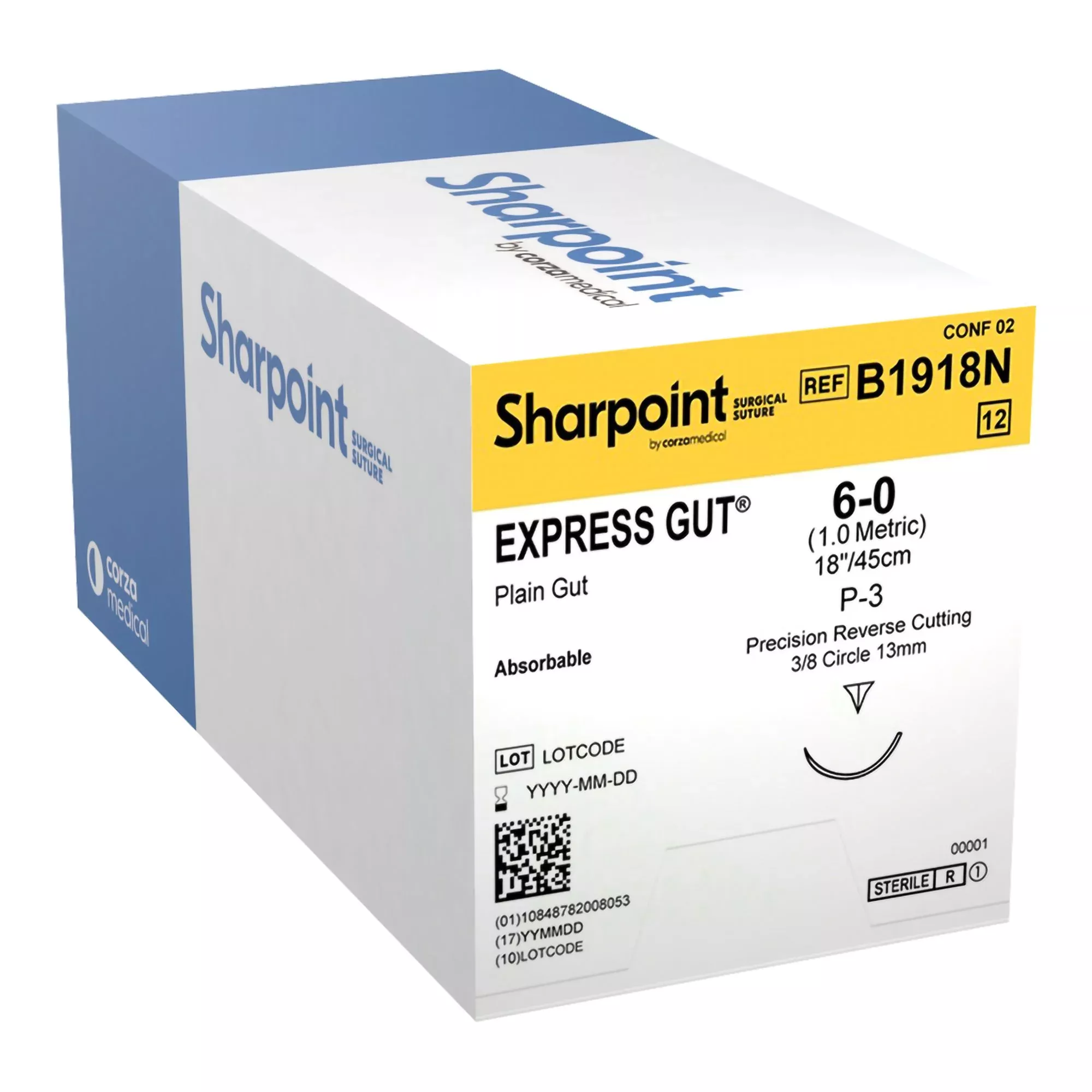 SUTURE, GUT PLAIN 6-0 P-3 (12/BX)