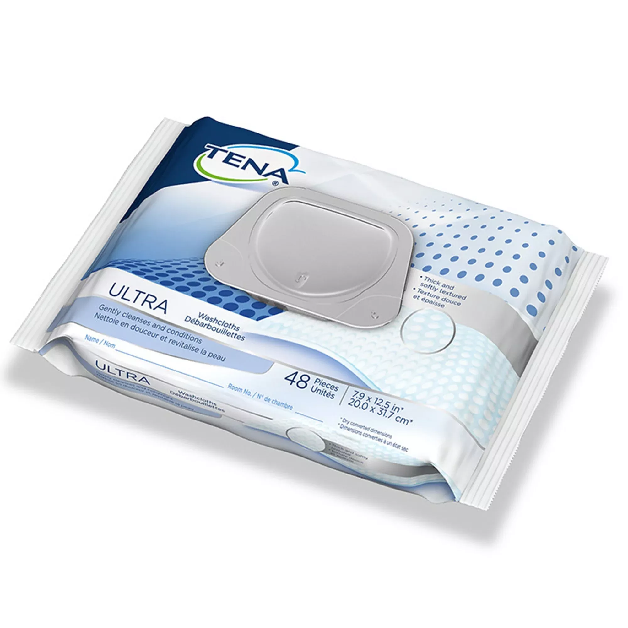 Tena Ultra Washcloths, Disposable, Soft Pack, 1 Case of 576