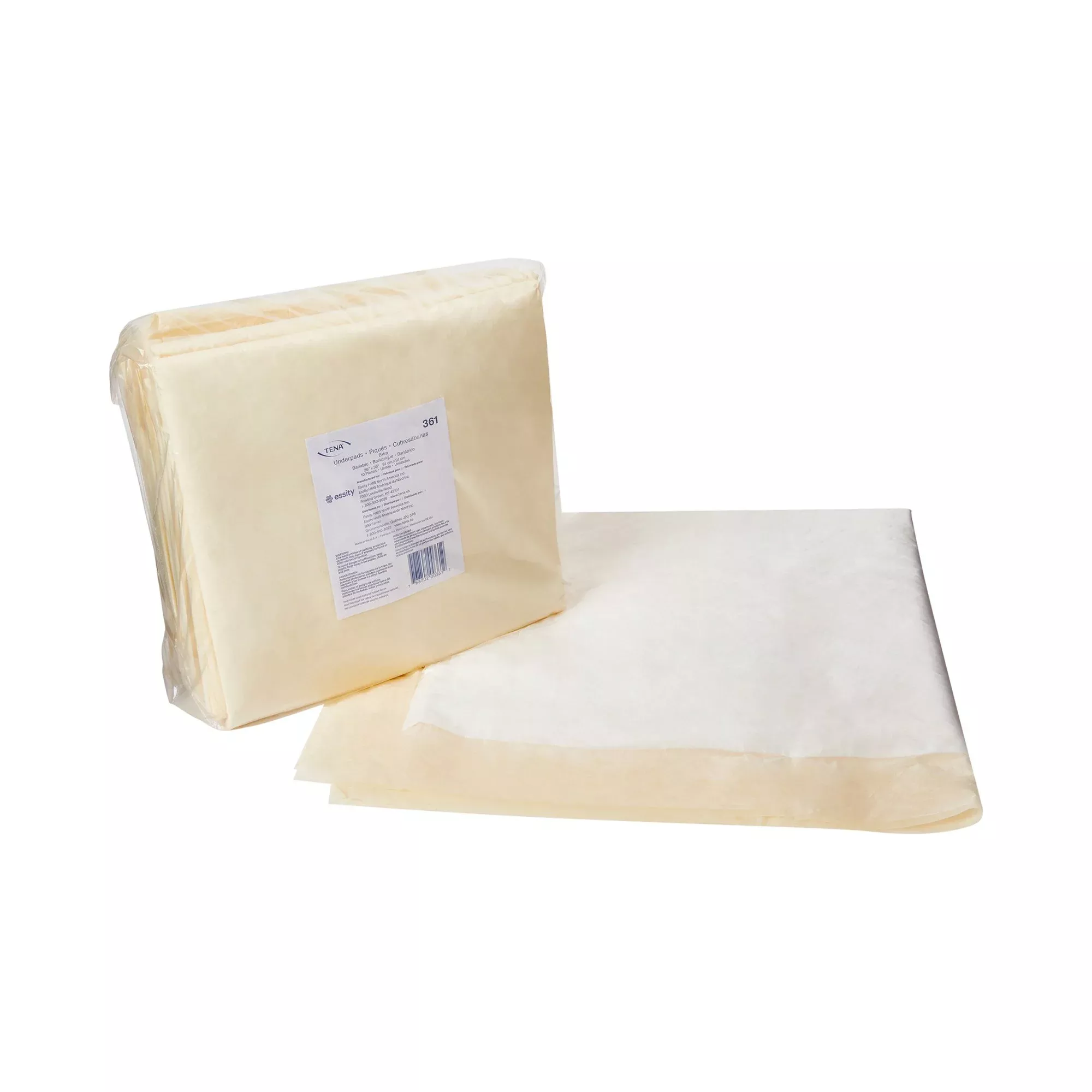 TENA Underpad Extra, 36" x 36", Disposable, Light Absorbency, 1 Bag of 10