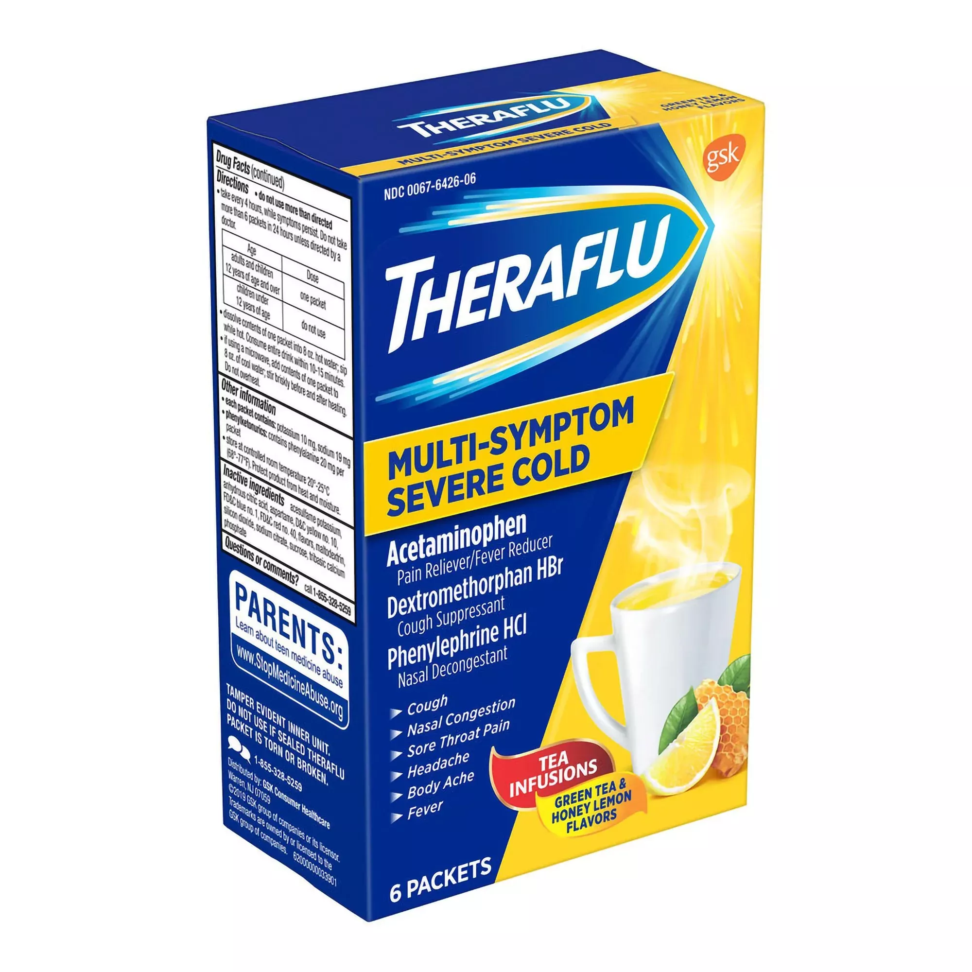THERAFLU, PDR PKT MULTI SYMPTON SEVERE CLD W/LIPTON (6/BX)