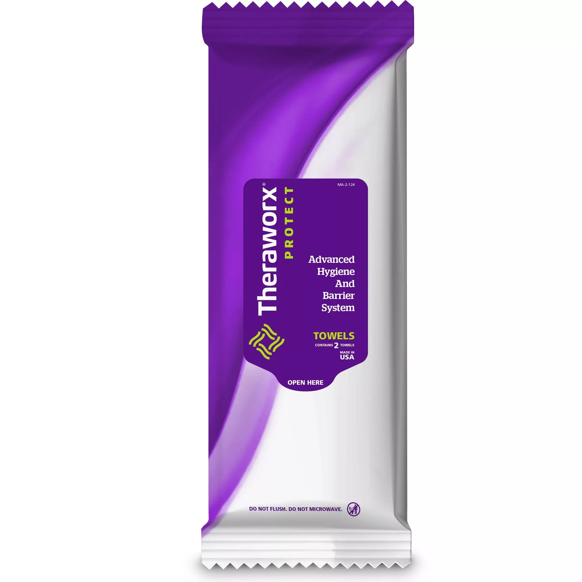 Theraworx Lavender Scent Bath Wipe, 2 Count, 1 Pack
