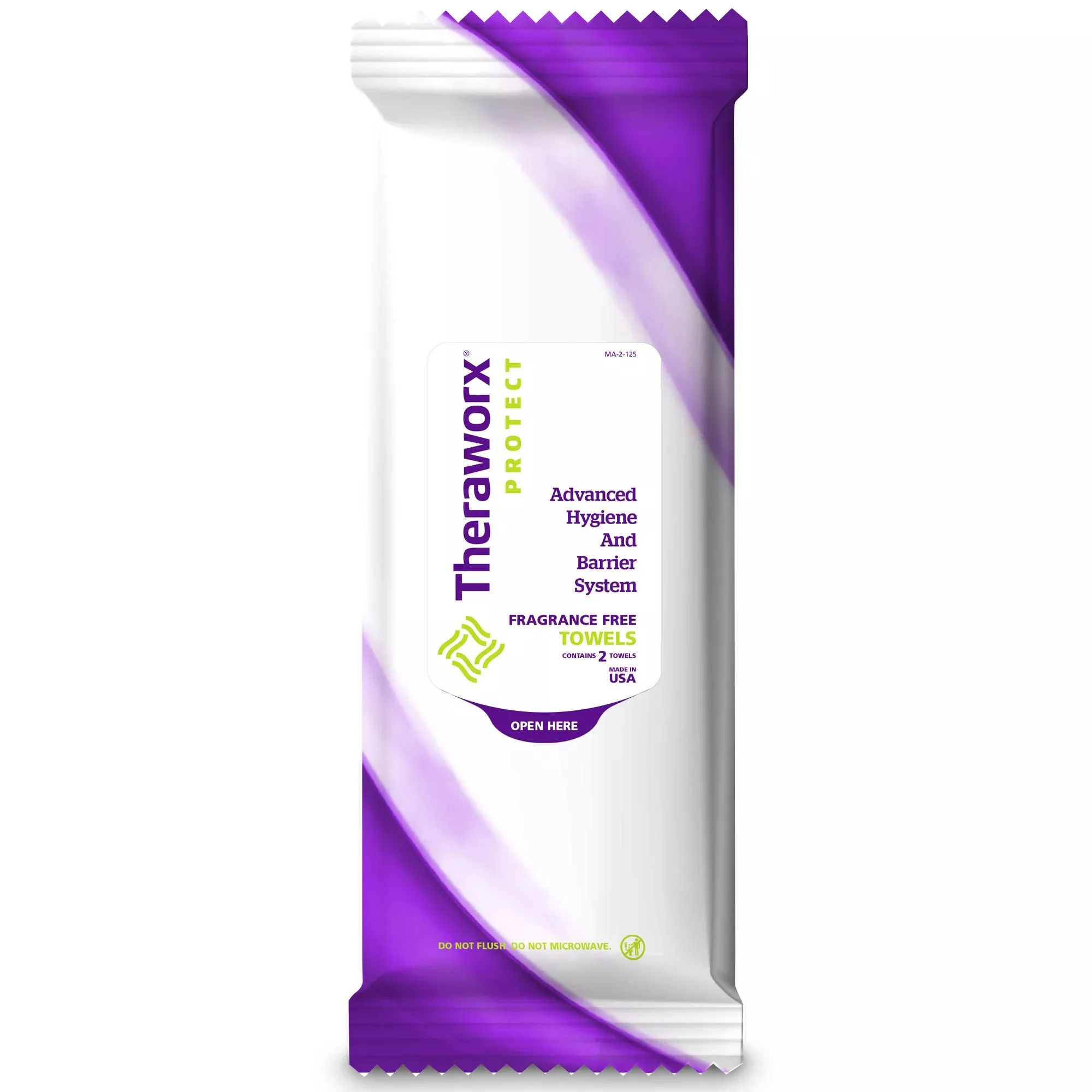 Theraworx Unscented Bath Wipe, 2 Count, 1 Case of 100