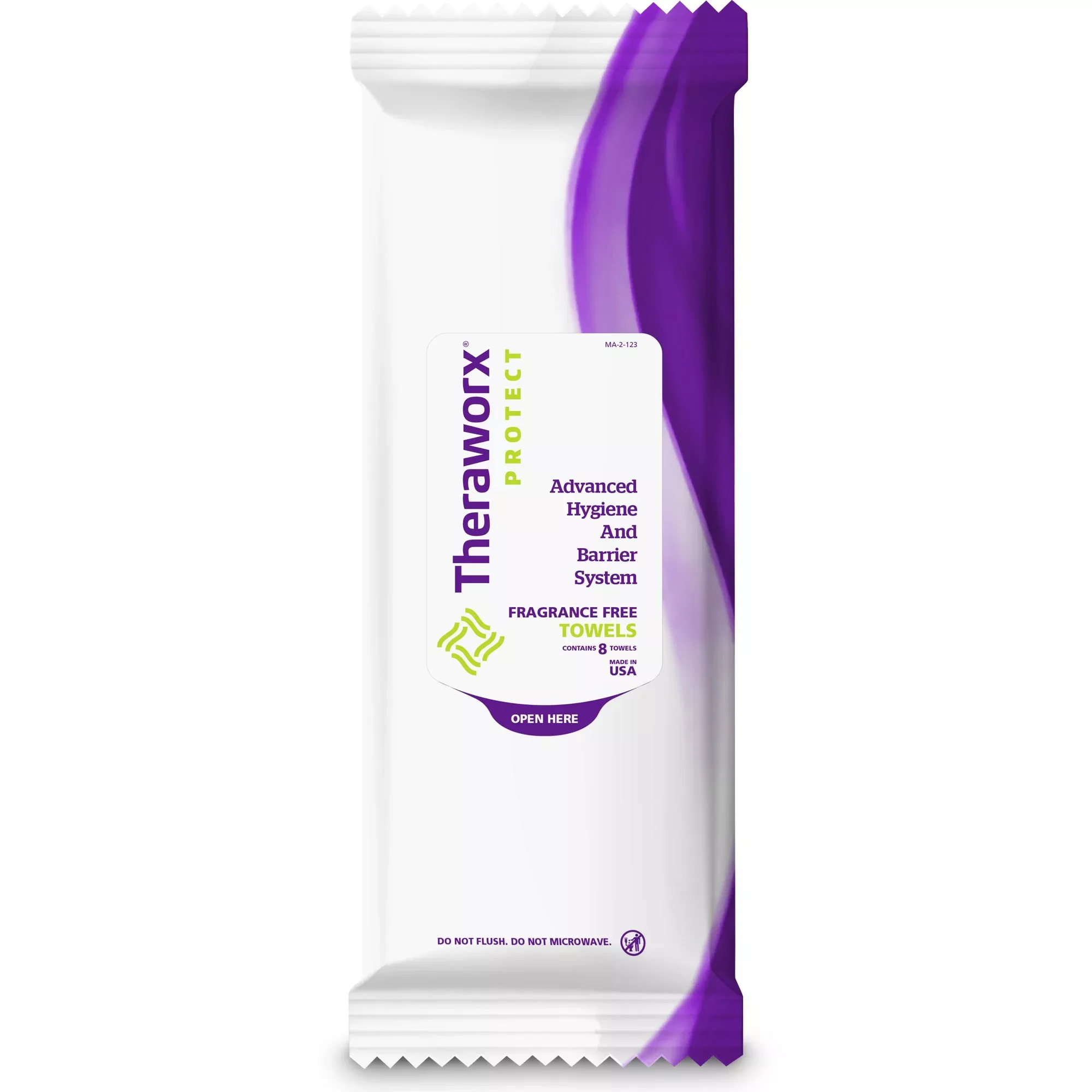 Theraworx Unscented Bath Wipe, 8 Count, 1 Case of 30