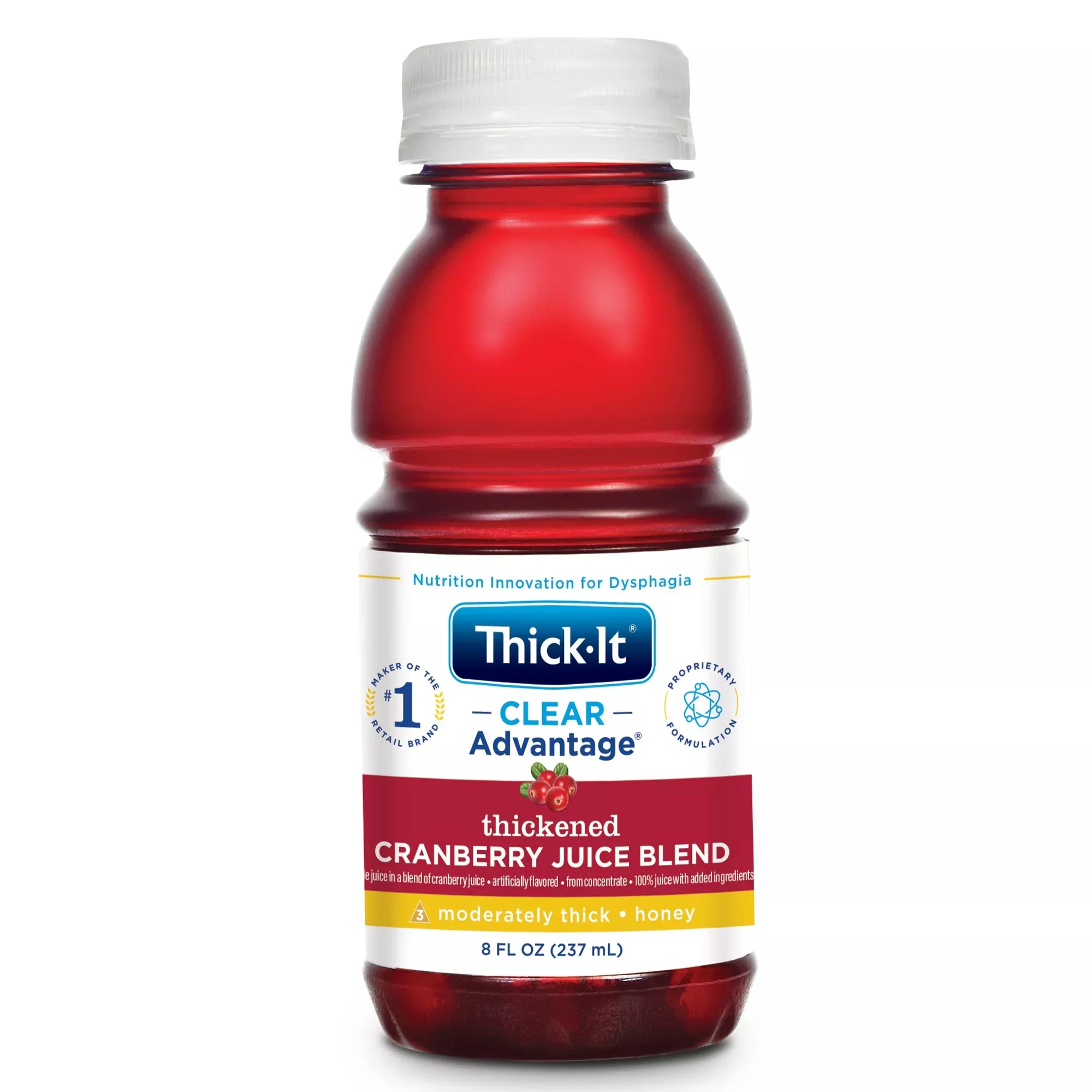 Thick-It Clear Advantage Honey Consistency Cranberry Thickened Beverage, 8 oz. Bottle, 1 Case of 24