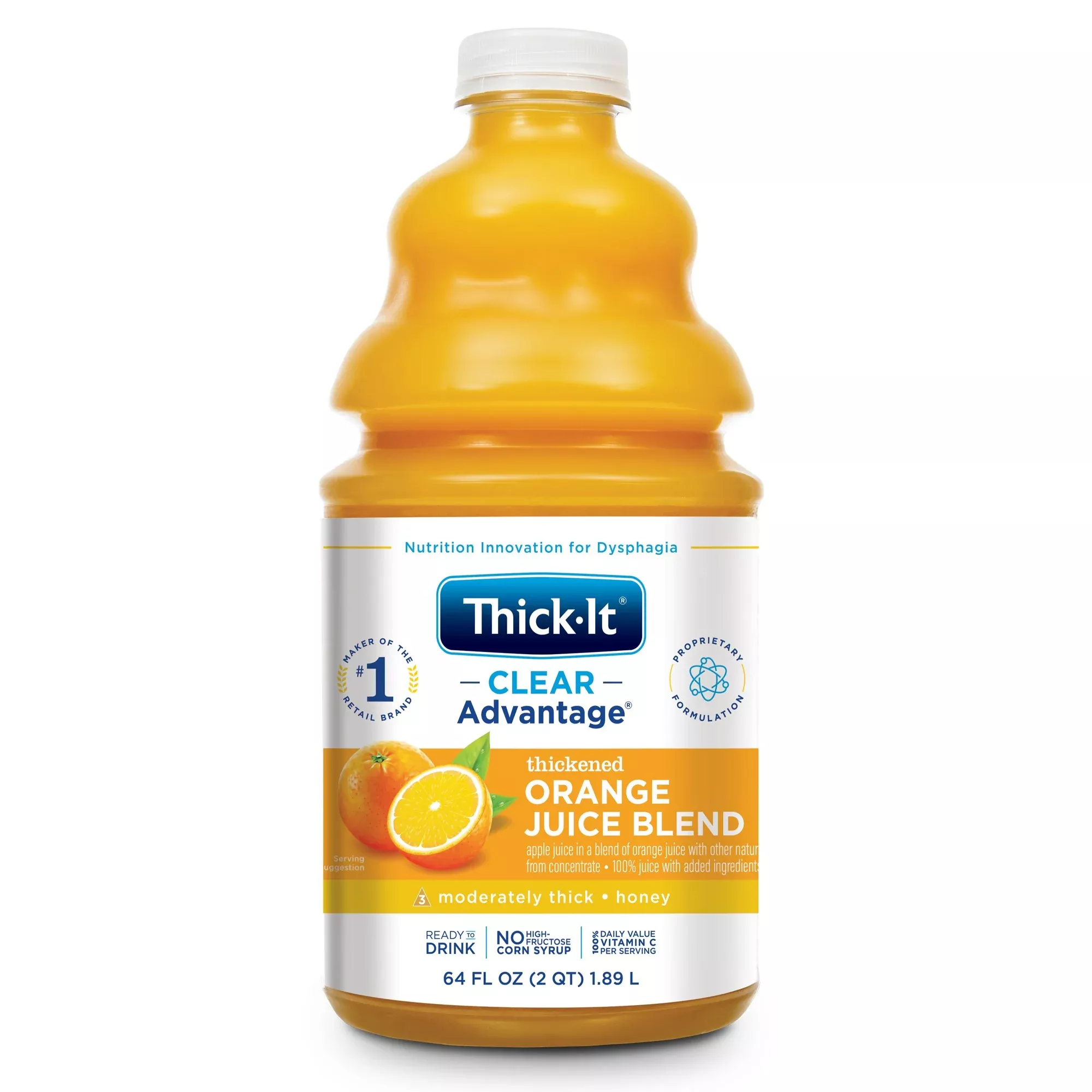 Thick-It Clear Advantage Honey Consistency Orange Thickened Beverage, 64-ounce Bottle, 1 Case of 4