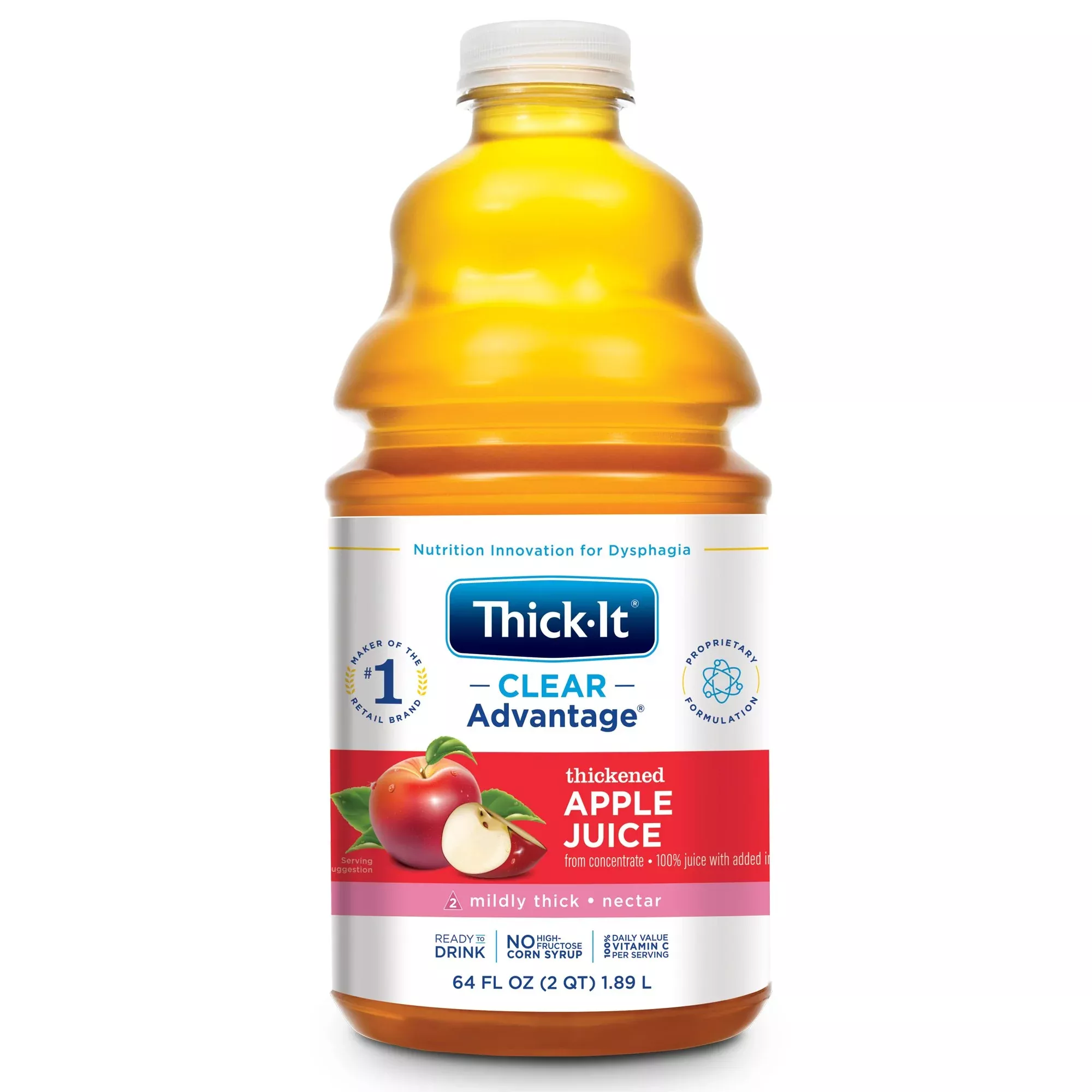 Thick-It Clear Advantage Nectar Consistency Apple Thickened Beverage, 64-ounce Bottle, 1 Case of 4
