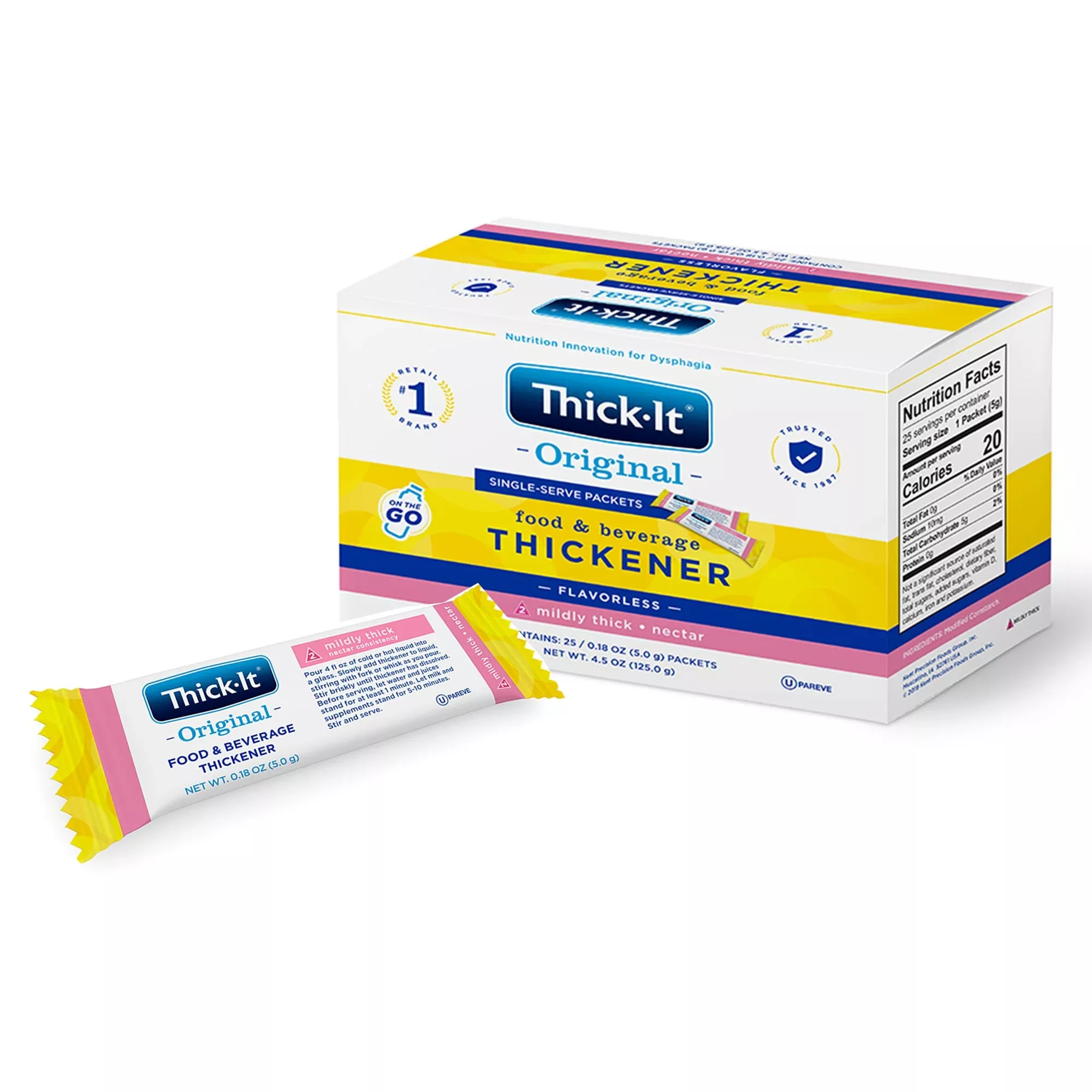 Thick-It Food and Beverage Thickener, 5 Gram Packet, 1 Box of 25