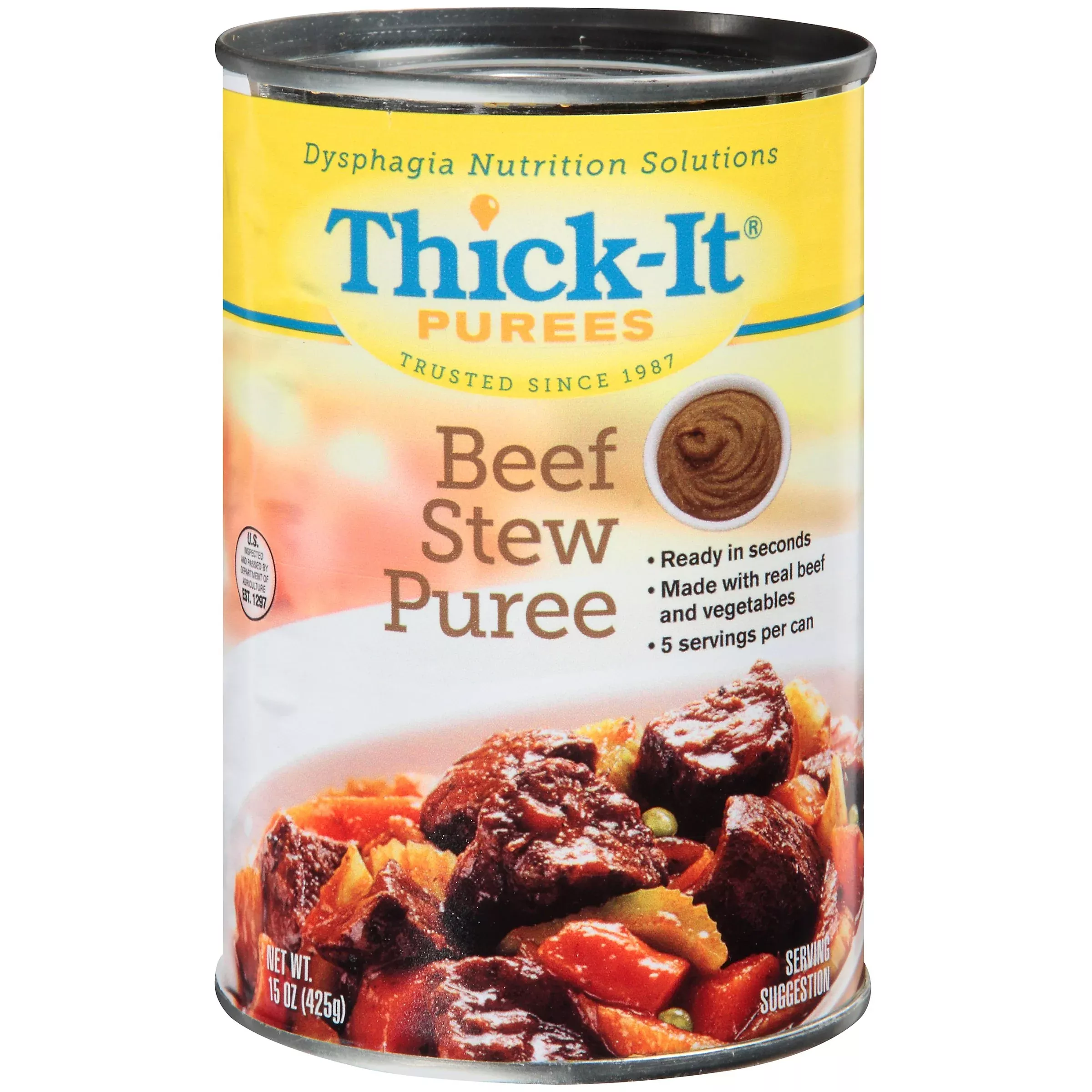 Thick-It Purée Beef Stew Thickened Food, 15-ounce Can, 1 Case of 12
