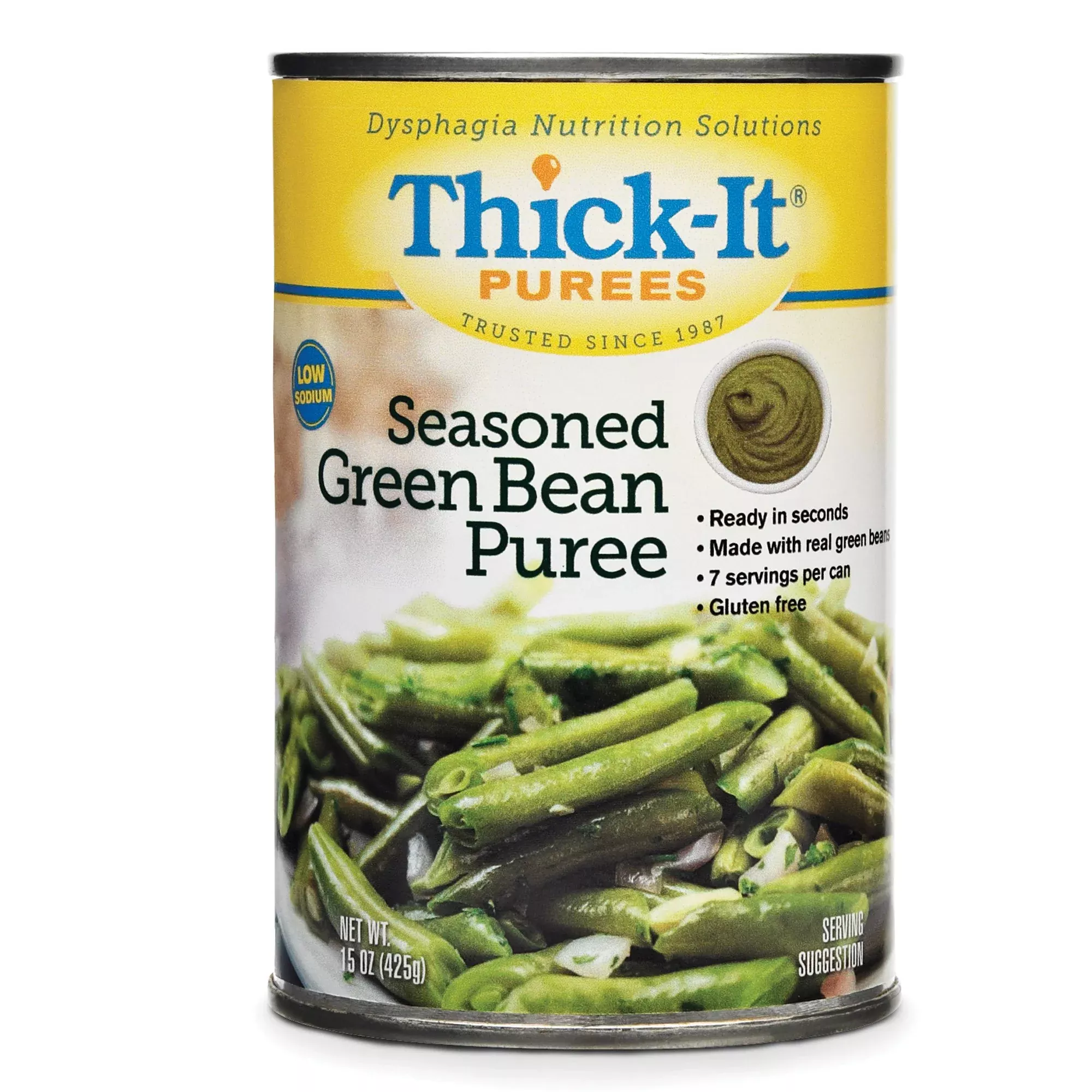 Thick-It Seasoned Green Bean Purée, 15-ounce Can, 1 Each