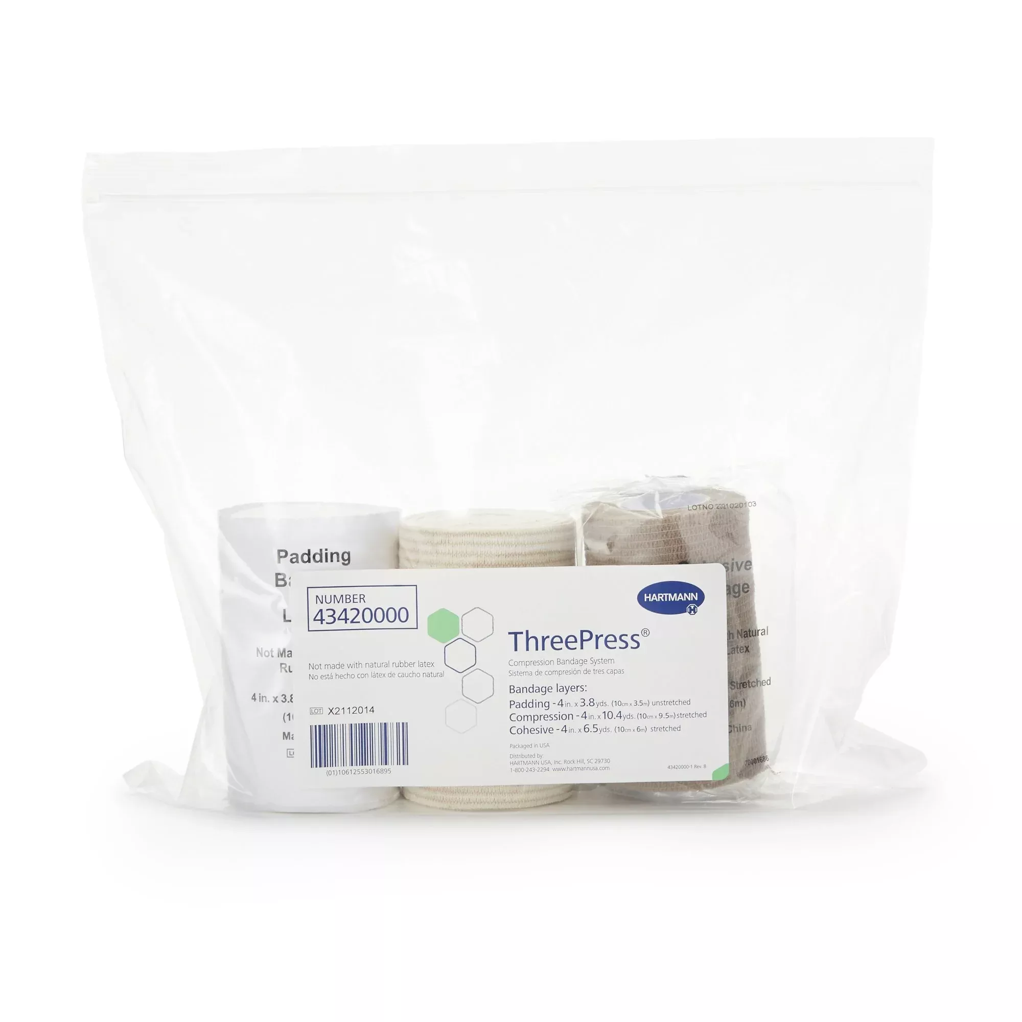 ThreePress Self-adherent Closure 3 Layer Compression Bandage System, 1 Each