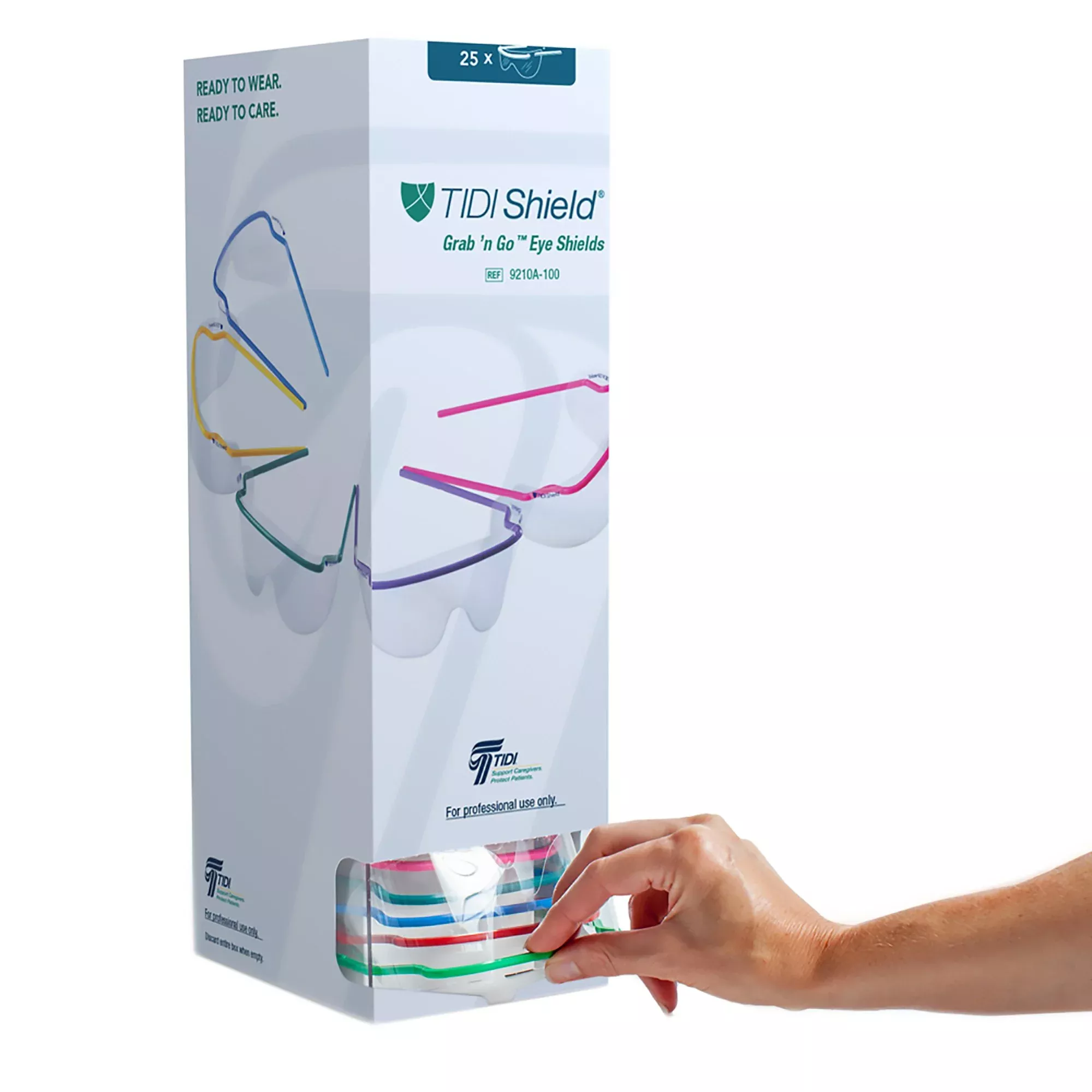 TIDIShield Grab ‘n Go™ Eye Shields with Dispenser, 1 Case of 4