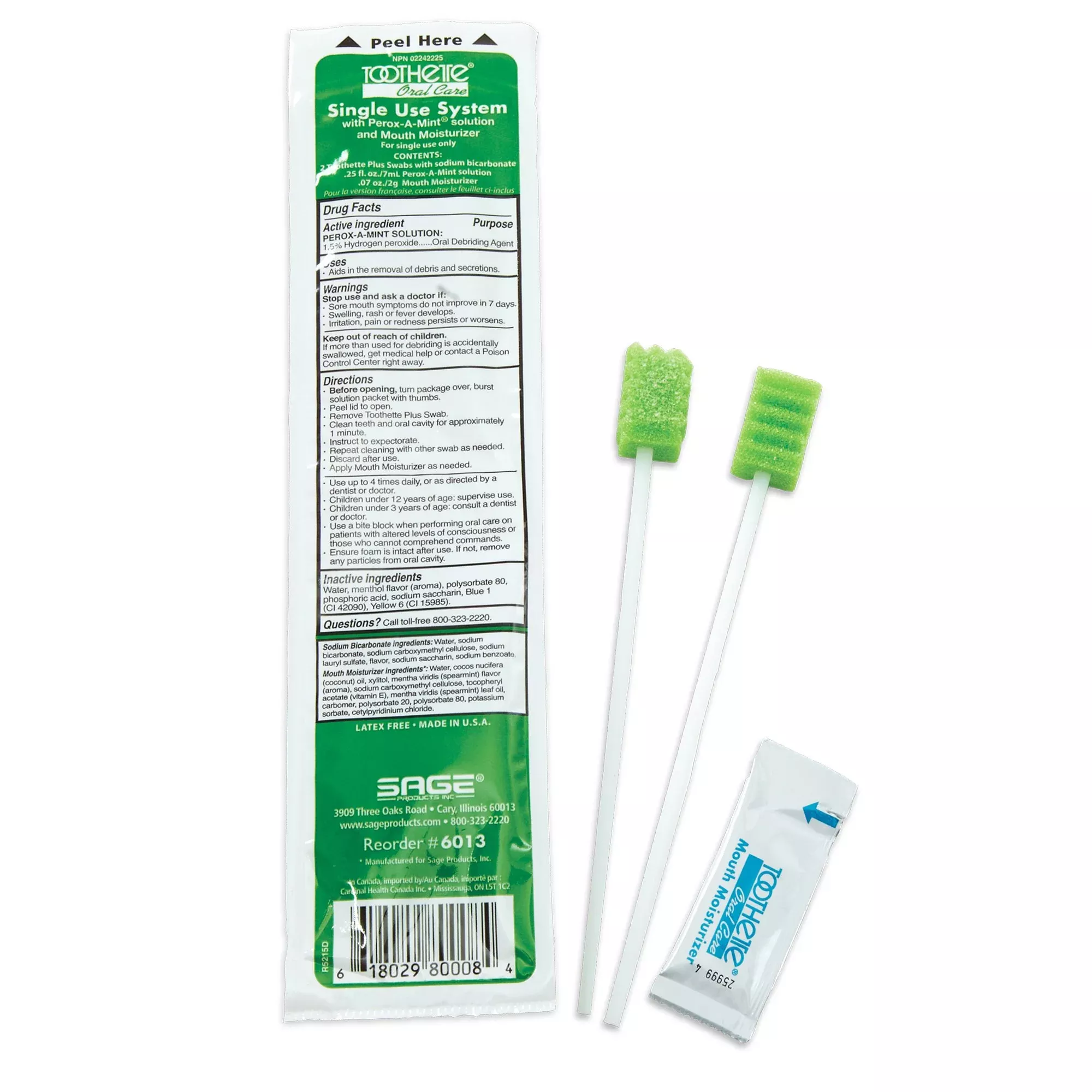 Toothette Oral Swab Kit with 2 Swabs, 1 Case of 100