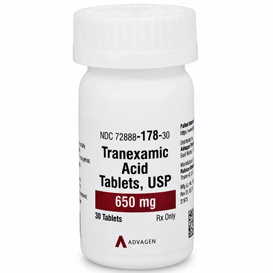 Tranexamic Acid 650mg Tablets USP by Advagen Pharma 30 Count (RX)