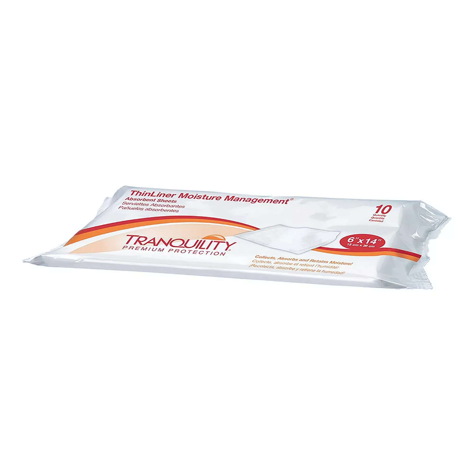 Tranquility ThinLiner Skin Fold Pad, 6 x 14 Inch, 1 Pack of 10