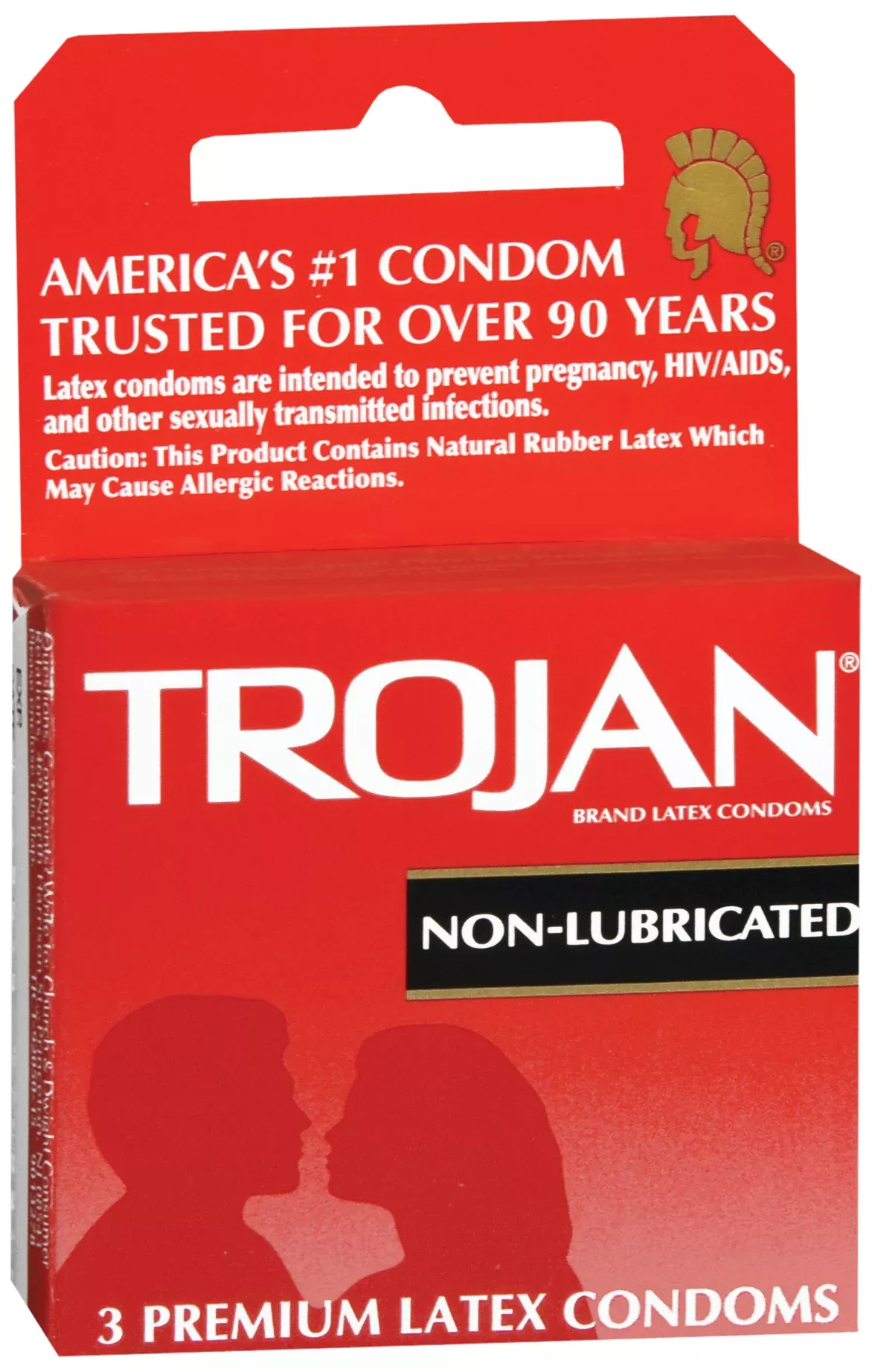 Trojan Nonlubricated Condom, 1 Box of 3