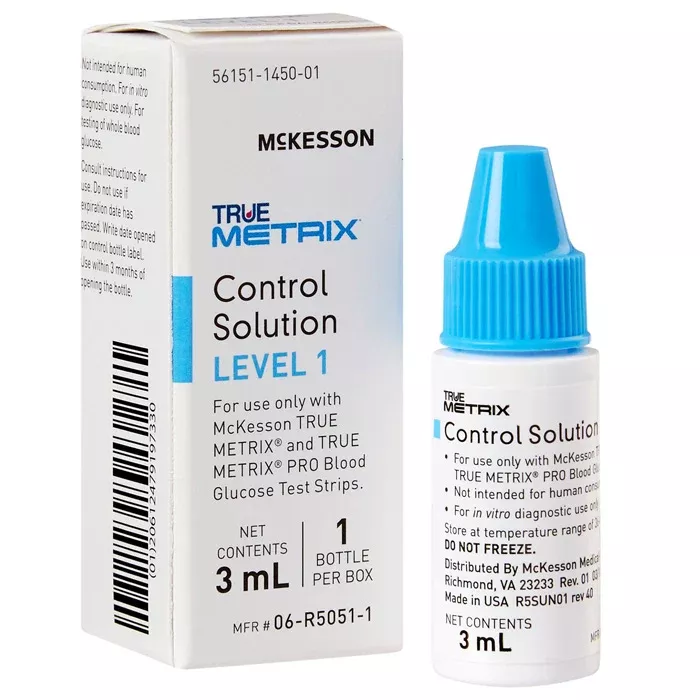 True Metrix Blood Glucose Level 1 Control Solution 3 mL