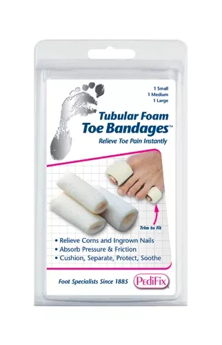 Tubular-Foam Toe Bandage Pk/3 (1 eaS M L)