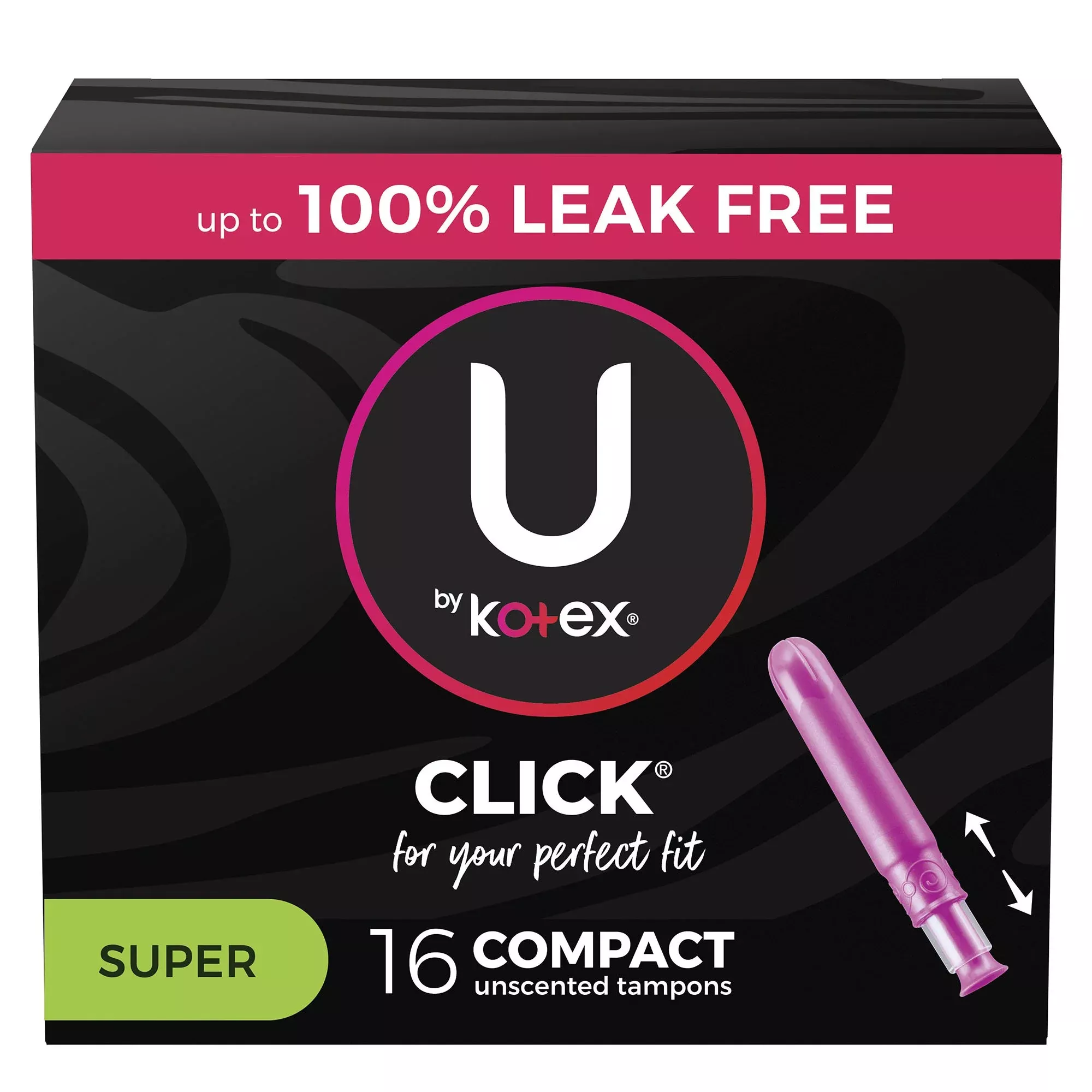 U By Kotex Click Compact Tampon, 1 Case of 128