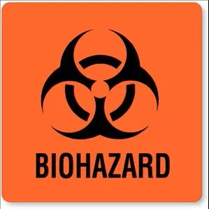UAL™ Biohazard / Symbol Pre-Printed Label, 3 x 3 Inch, 1 Pack of 20