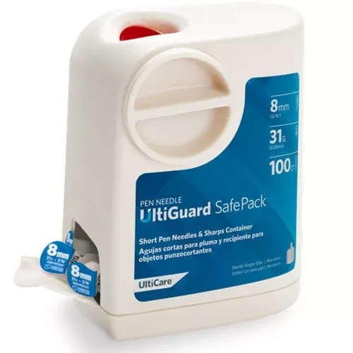 UltiGuard 31 gauge x 8 mm (5/16") Short Pen Needles SafePack 100 Count