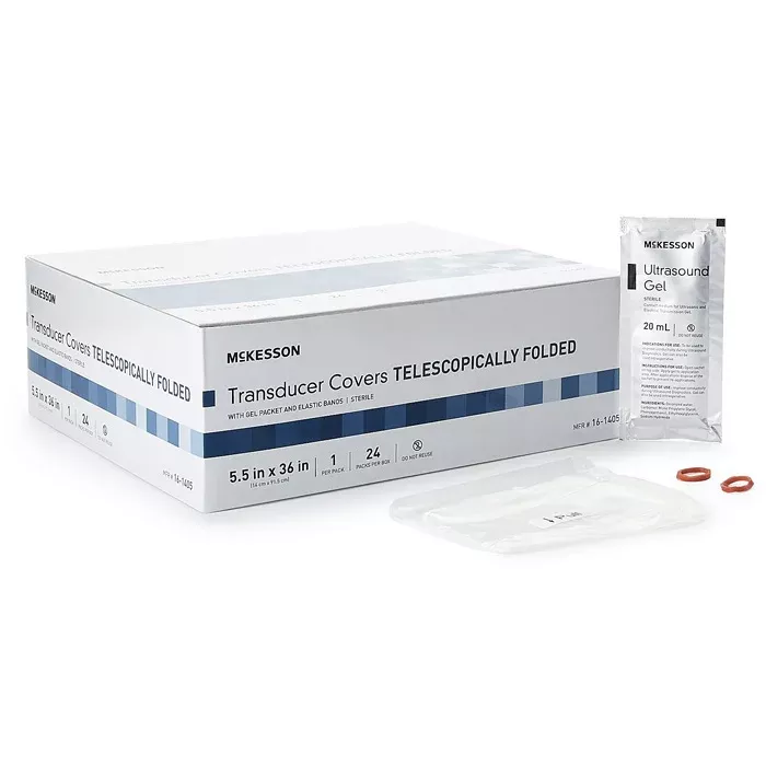 Ultrasound Transducer Cover Kit 5.5 x 36 Inch, Sterile Folded 24/Box