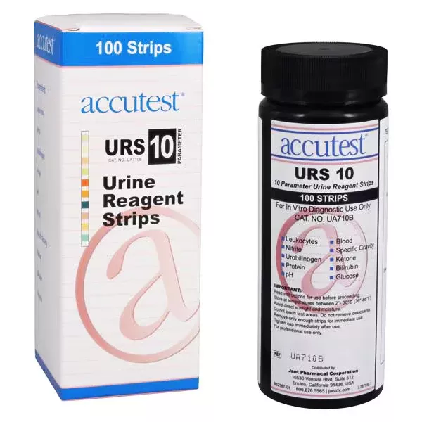 Urine Reagent Test Strips 10 UA, Accutest 100/Bottle