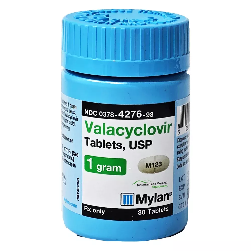 Valacyclovir Hydrochloride Tablets 1 Gram, 30 Count (RX)