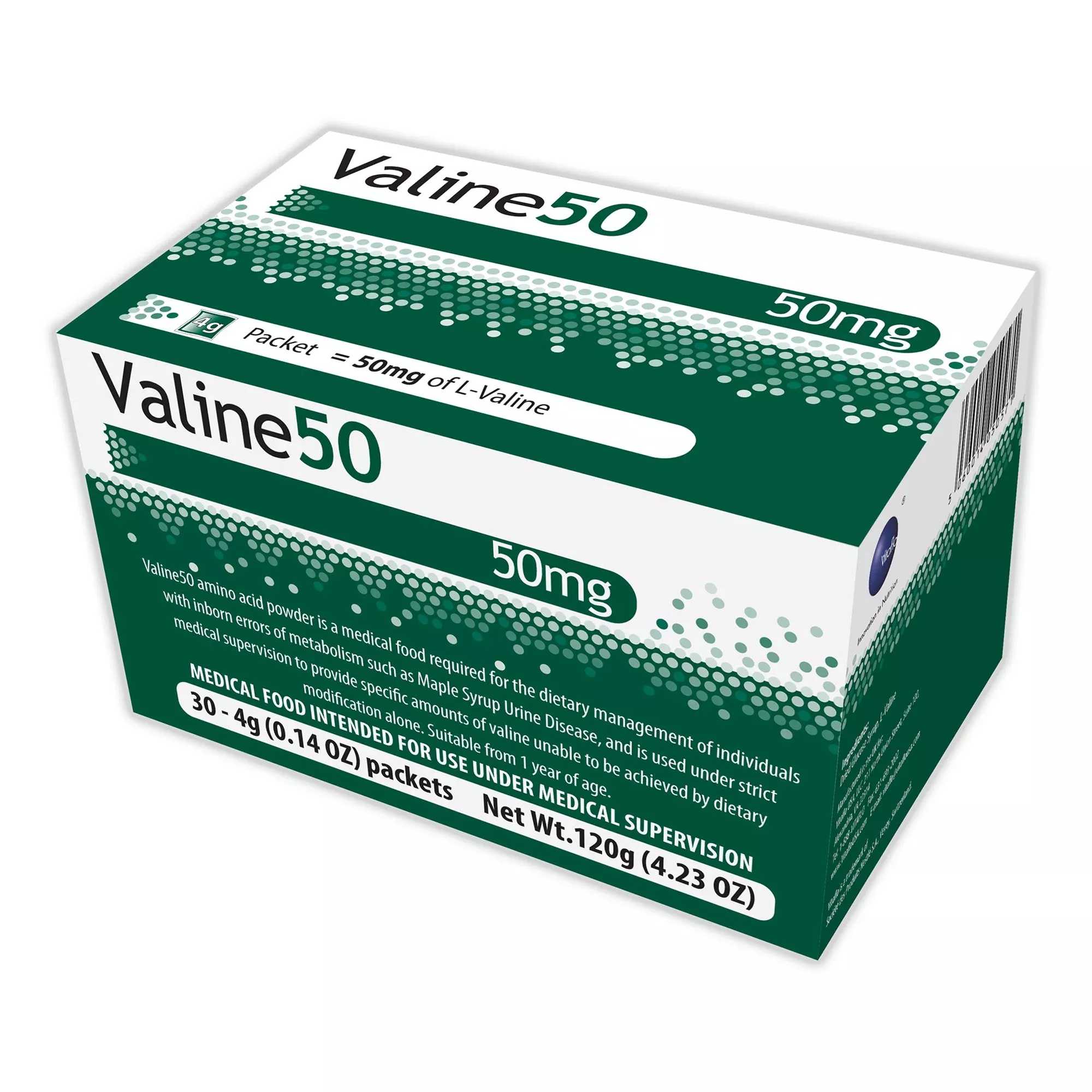 Valine 50 MSUD Oral Supplement, 4-gram Packet, 1 Each