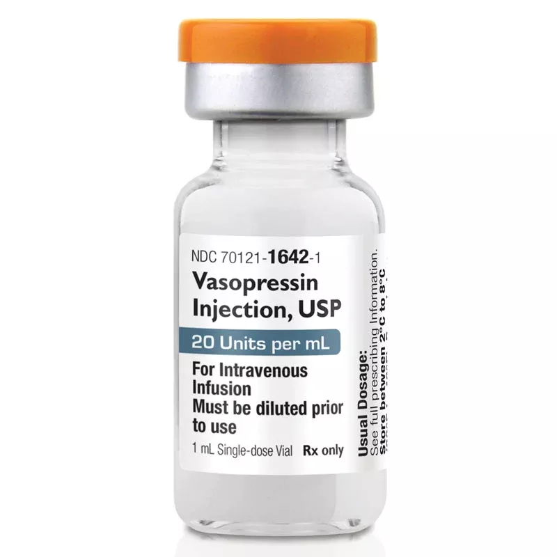 Vasopressin Injection Vial 20 Units Per mL, Single-Dose, Must Be Dulited before Use 1 mL x 10/Box (RX)
