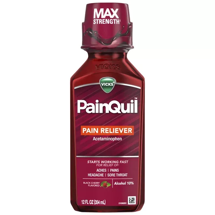 Vicks PainQuil Pain Reliever Daytime Liquid 12 oz, Black Cherry