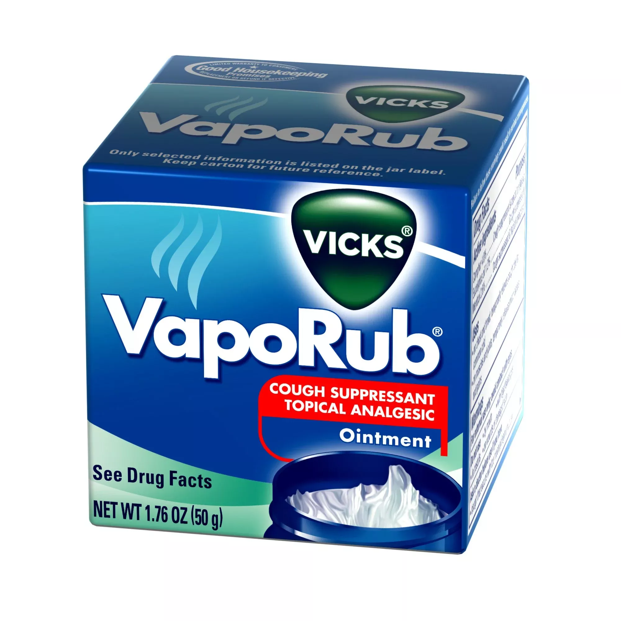 Vicks VapoRub Camphor / Menthol / Eucalyptus Oil Chest Rub, 1.76 oz., 1 Each