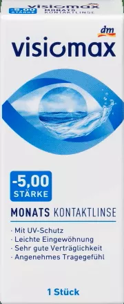 VISIOMAX monthly contact lenses, -5.00 DP, 1 pair