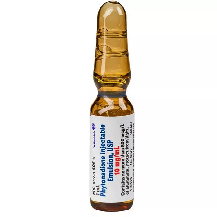 Vitamin K1 Phytonadione Injectable 1 mL Ampules 10 mg/ mL by Dr Reddys 25/Pack