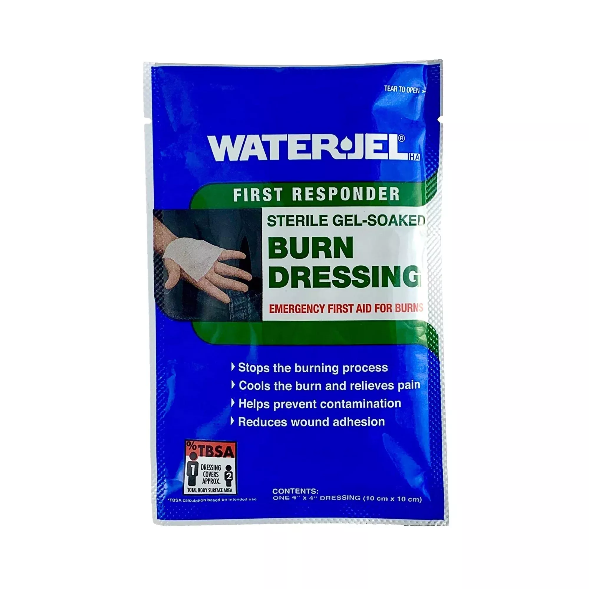 Water-Jel First Responder Burn Dressing, 4 x 4 Inch, 1 Each