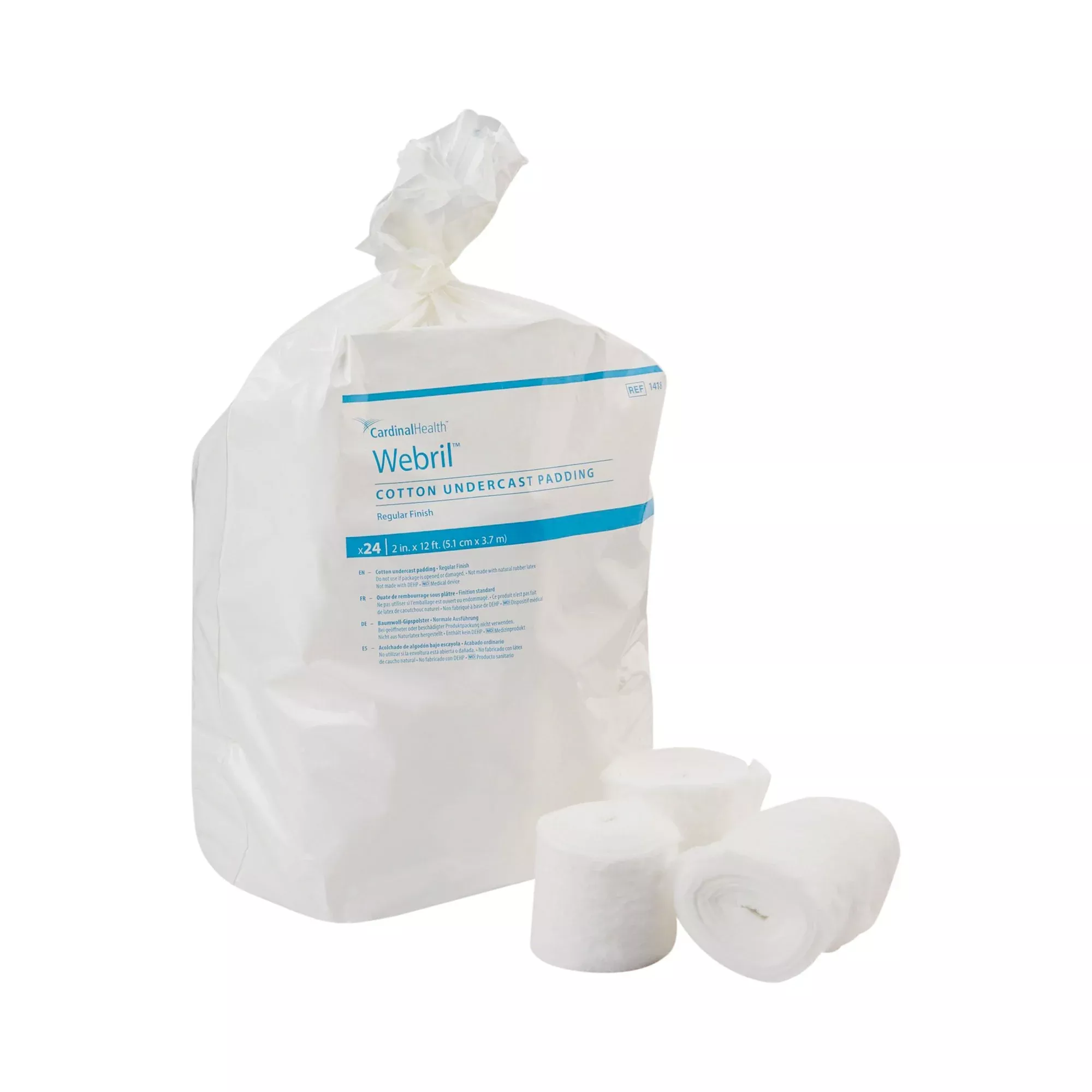 Webril™ Undercast Cotton Cast Padding, Non-Sterile, White, 2 Inch x 4 Yard, 1 Case of 72