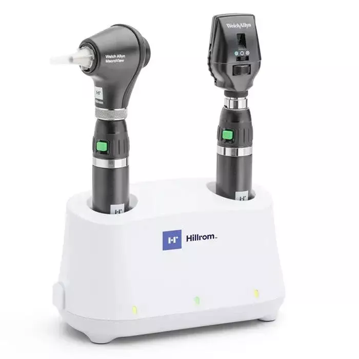 Welch Allyn 3.5V Diagnostic Set with Coaxial LED Ophthalmoscope, MacroView Basic LED Otoscope, Universal Desk Charger