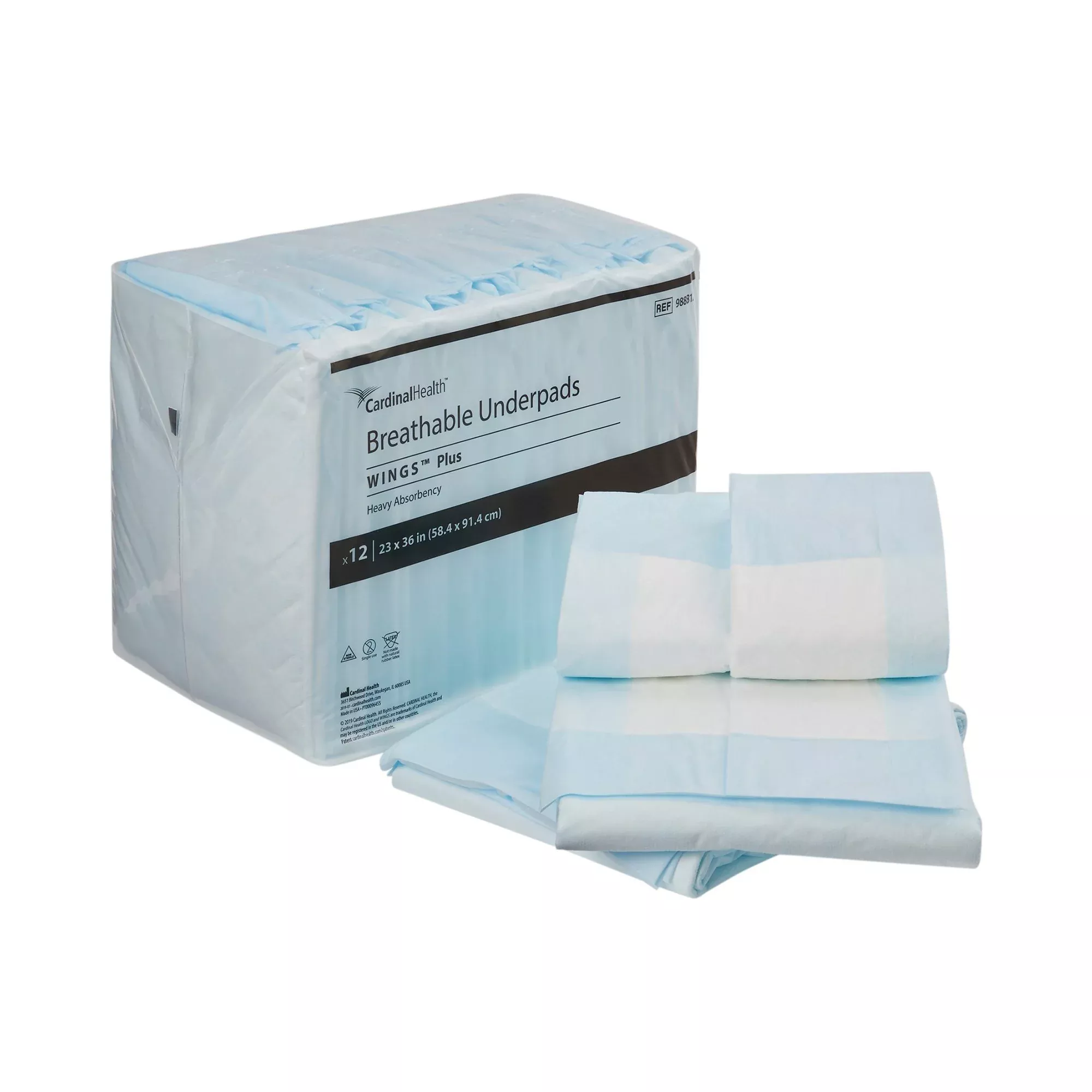 Wings™ Breathable Plus Low Air Loss Underpad, 23 x 36 Inch, 1 Case of 6