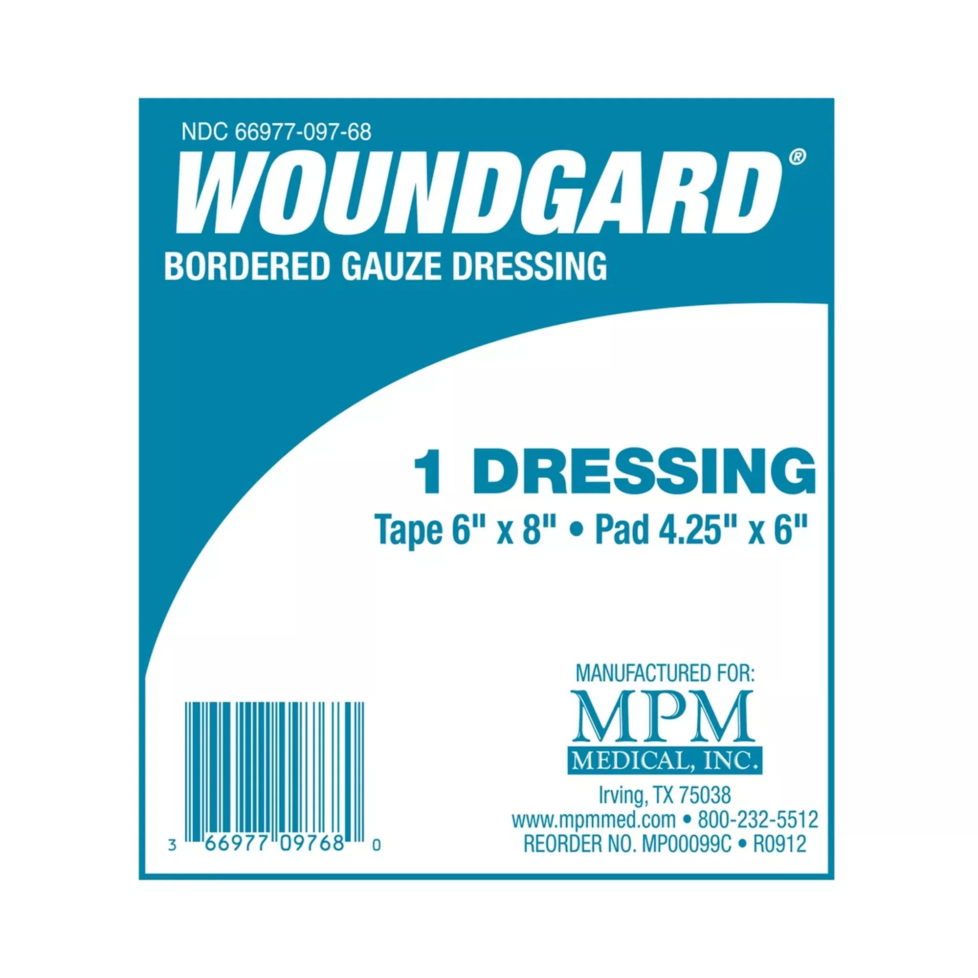 WoundGard White Adhesive Dressing, 6 x 8 Inch, 1 Case of 120
