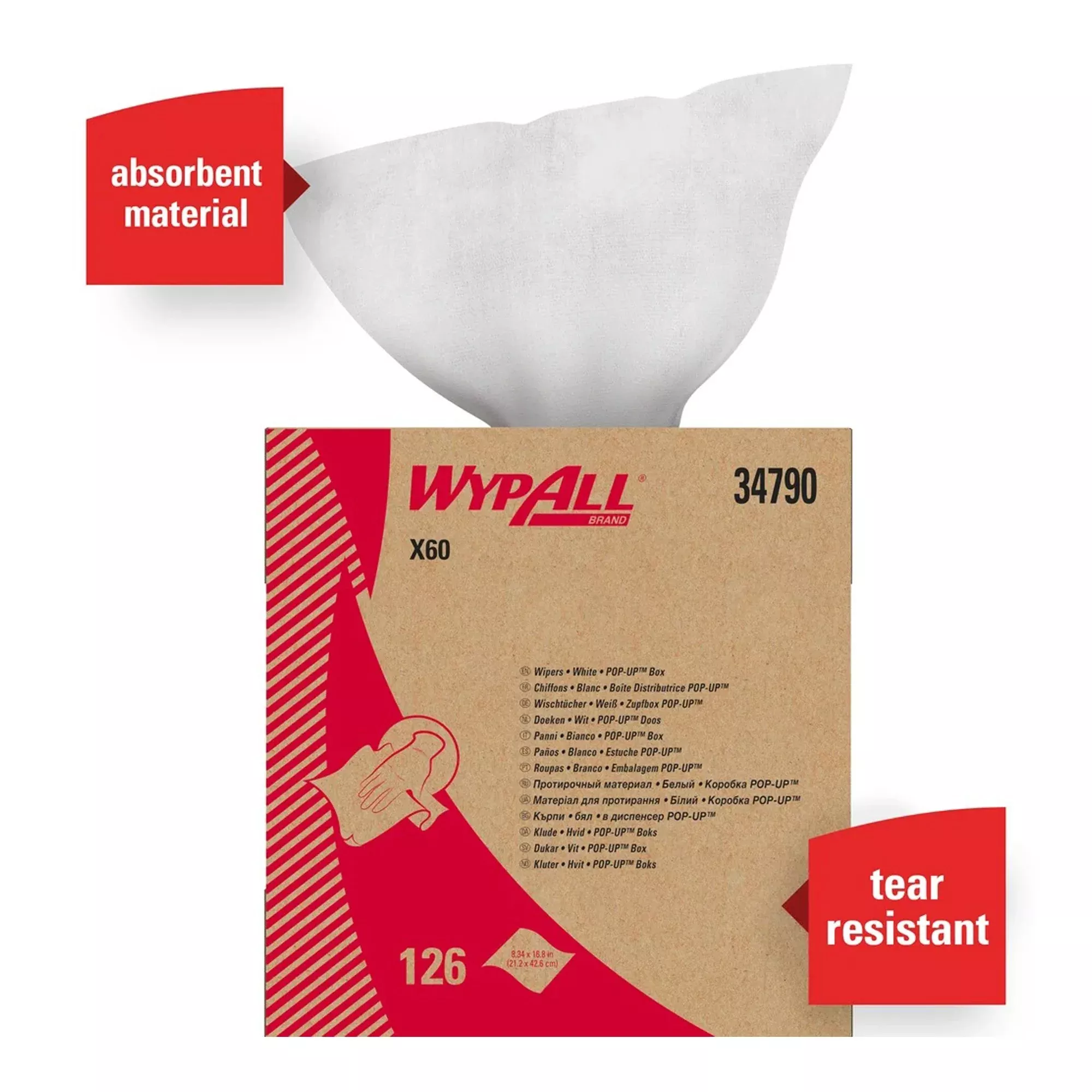WypAll X60 Cloths, 1 Case of 1260