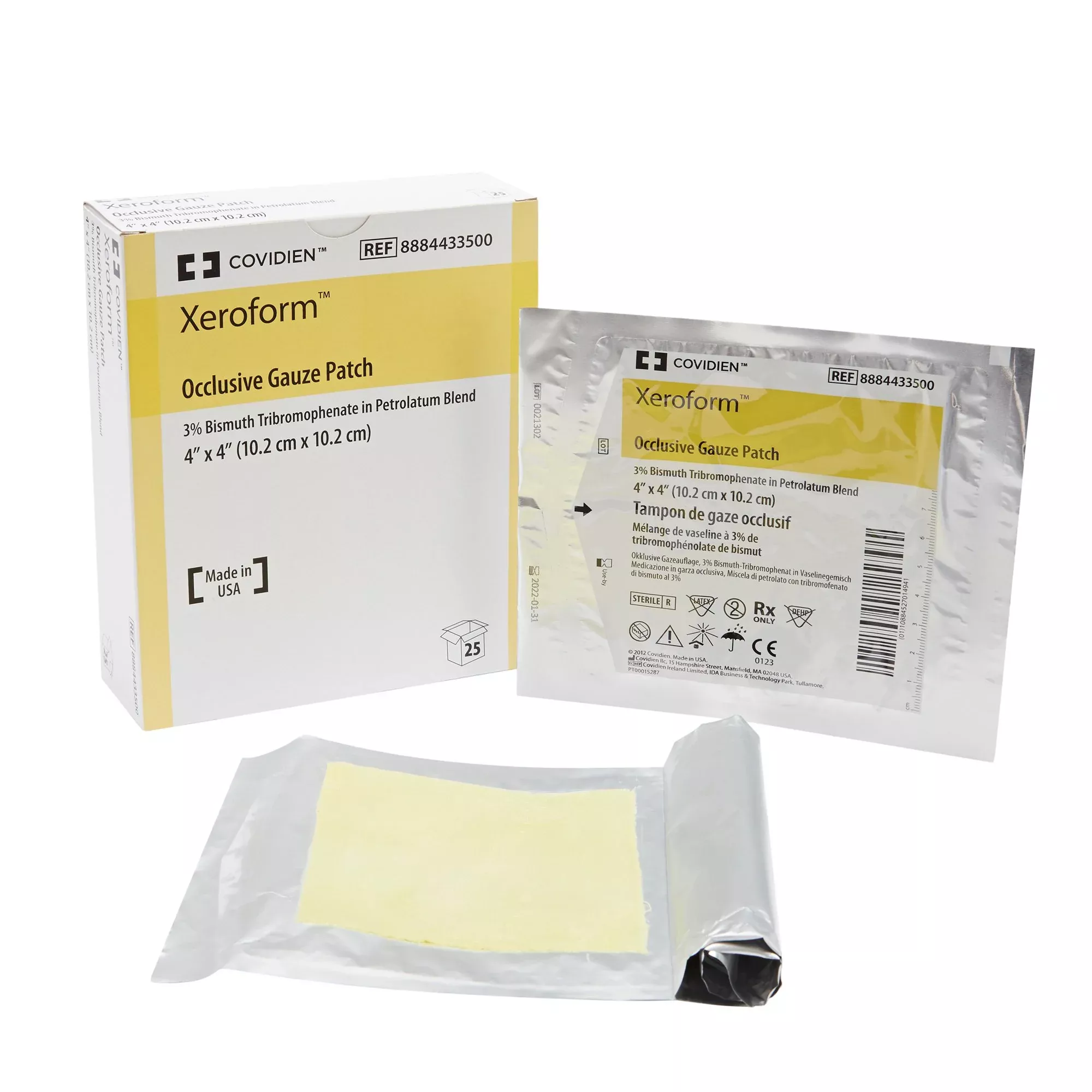 Xeroform Occlusive Xeroform Petrolatum Impregnated Dressing, 4 x 4 inch, 1 Box of 25