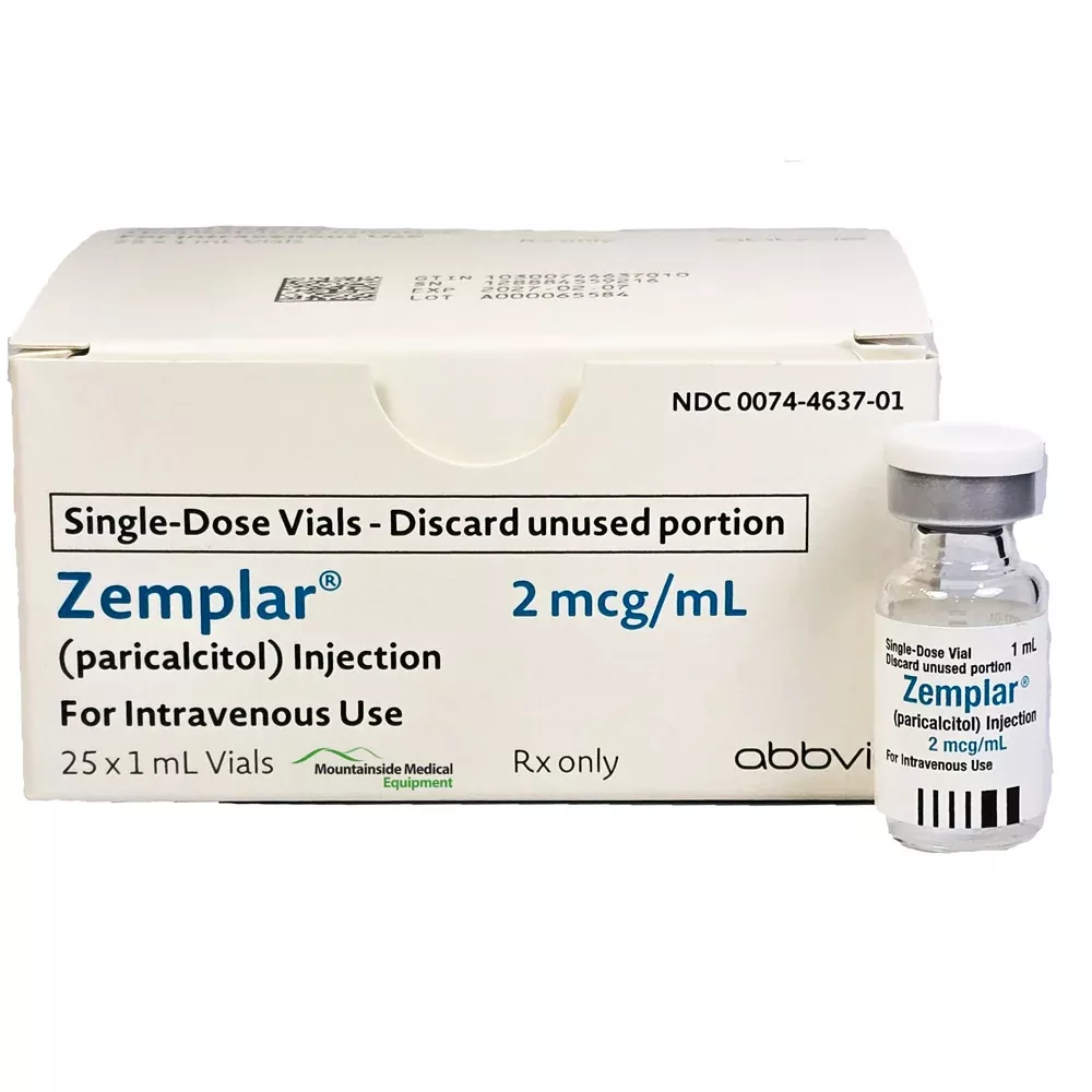 Zemplar Paricalcitol Injection 2 mcg/mL Single Dose Vials 1 mL x 25/Pack (RX)