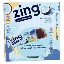 Zing Plant-Based Bar Dark Chocolate Coconut 12 bars