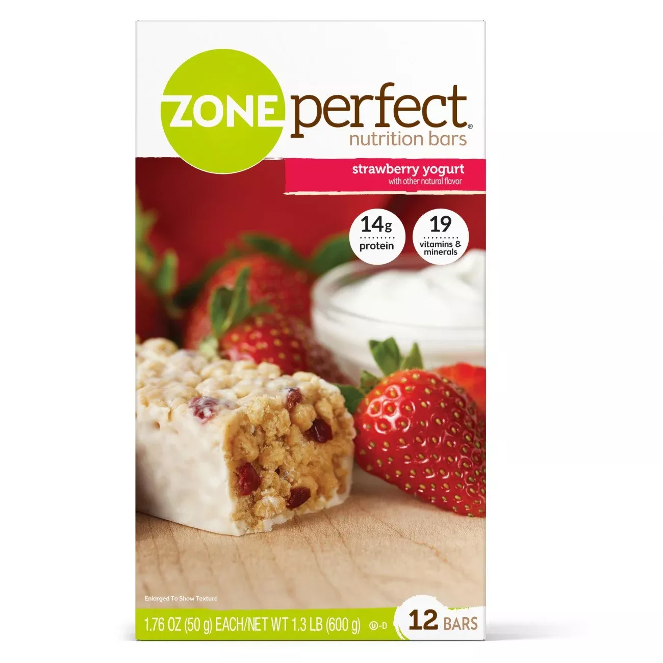 ZonePerfect Strawberry Yogurt Nutrition Bar, 50-gram Bar, 1 Pack of 12